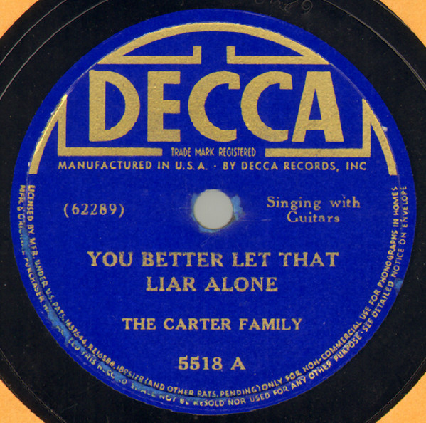 Single (You Better Let That Liar Alone / The Broken Down Tramp) cover